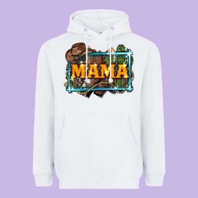 Mama Cowboy Western Font Cactuslove Mom Heavyweight Hoodie Designed By Lillyallendesigns