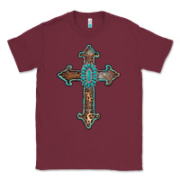 Burgundy turquoise cross Classic Tee - AdoDesignShop