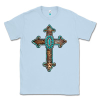 Dusty Blue turquoise cross Classic Tee - AdoDesignShop