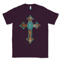 Plum turquoise cross Classic Tee - AdoDesignShop