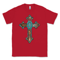 Red turquoise cross Classic Tee - AdoDesignShop