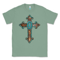Sage turquoise cross Classic Tee - AdoDesignShop
