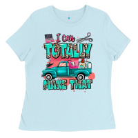 Baby Blue I can totally make that with truck Ladies Tee - MaliasSmallBusiness