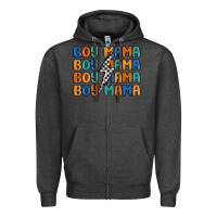 Charcoal Heather boy mama lightning bolt Zipper Hoodie - MaliasSmallBusiness