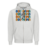 Dove Grey boy mama lightning bolt Zipper Hoodie - MaliasSmallBusiness