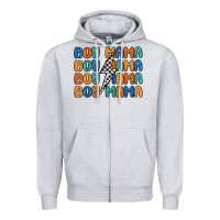 Heather Grey boy mama lightning bolt Zipper Hoodie - MaliasSmallBusiness