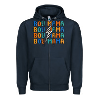 Navy boy mama lightning bolt Zipper Hoodie - MaliasSmallBusiness