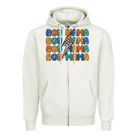 Oatmeal Heather boy mama lightning bolt Zipper Hoodie - MaliasSmallBusiness