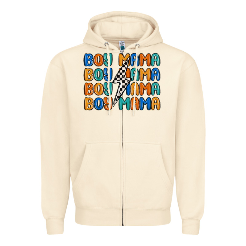 Boy Mama Lightning Bolt Zipper Hoodie by MaliasSmallBusiness | Teevron