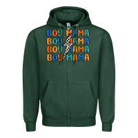Sports Green boy mama lightning bolt Zipper Hoodie - MaliasSmallBusiness