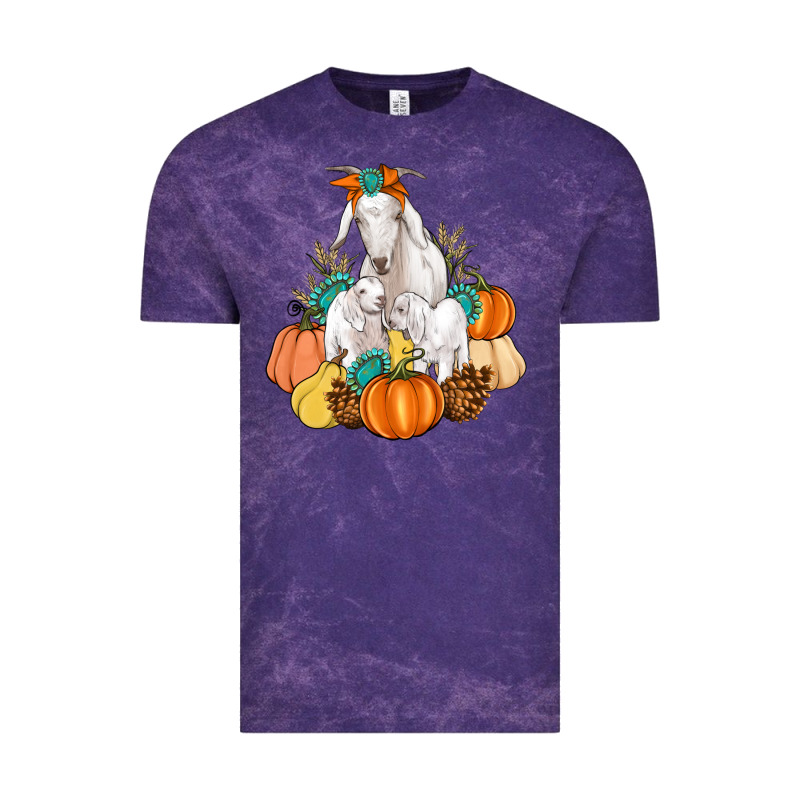Goat Family Fall Pumpkins Gemstone Vintage Tee by Artiststas | Teevron