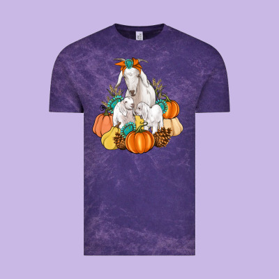 Goat Family Fall Pumpkins Gemstone Vintage Tee Designed By Artiststas