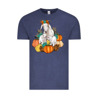 Vintage Denim Goat family fall pumpkins gemstone Vintage Tee - Artiststas
