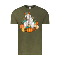 Vintage Olive Goat family fall pumpkins gemstone Vintage Tee - Artiststas