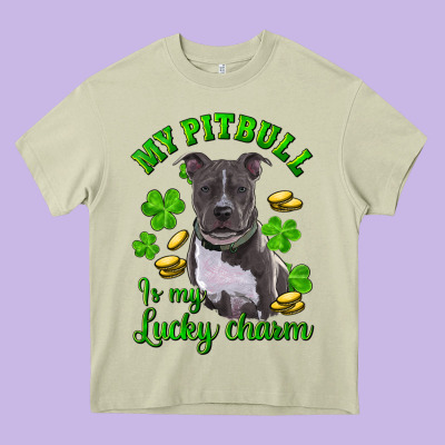 Heavy Core Tee St. Patrick's Day My Pitbull Is My Lucky Charm