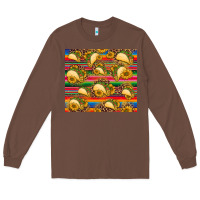 Chestnut tacos and sunflowers with serape leopard background Long Sleeve Tee - BarkalooDesign