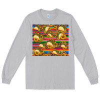 Moon Dust tacos and sunflowers with serape leopard background Long Sleeve Tee - BarkalooDesign