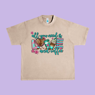 All You Need Is Love And Coffee Urban Heavy Tee Designed By Adodesignshop