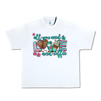 White all you need is love and coffee Urban Heavy Tee - AdoDesignShop