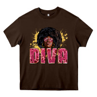 Chocolate Brown diva Heavy Core Tee - Zillion Design Studio