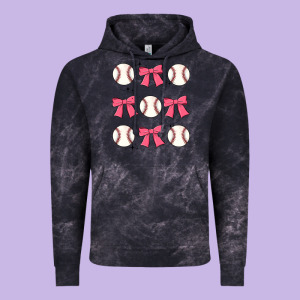 Baseball Coquette Bow Vintage Hoodie Designed By Jahusdesignshop