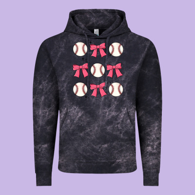 Baseball Coquette Bow Vintage Hoodie Designed By Jahusdesignshop