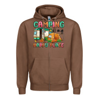 Chestnut camping is my happy place Zipper Hoodie - MaliasSmallBusiness