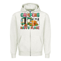 Oatmeal Heather camping is my happy place Zipper Hoodie - MaliasSmallBusiness