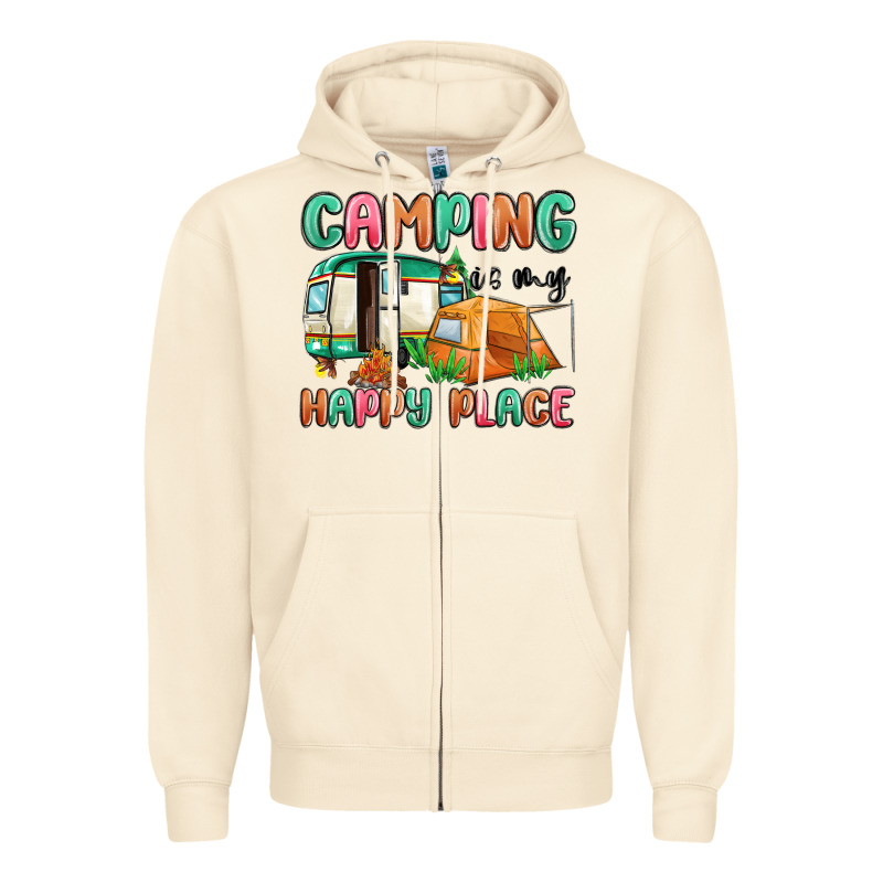 Camping Is My Happy Place Zipper Hoodie by MaliasSmallBusiness | Teevron