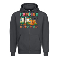Smoke camping is my happy place Zipper Hoodie - MaliasSmallBusiness