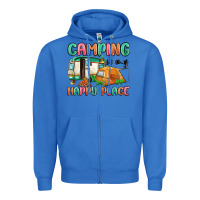 True Royal camping is my happy place Zipper Hoodie - MaliasSmallBusiness