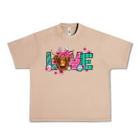 Love Easter Floral Longhaired Cow Urban Heavy Tee | Teevron