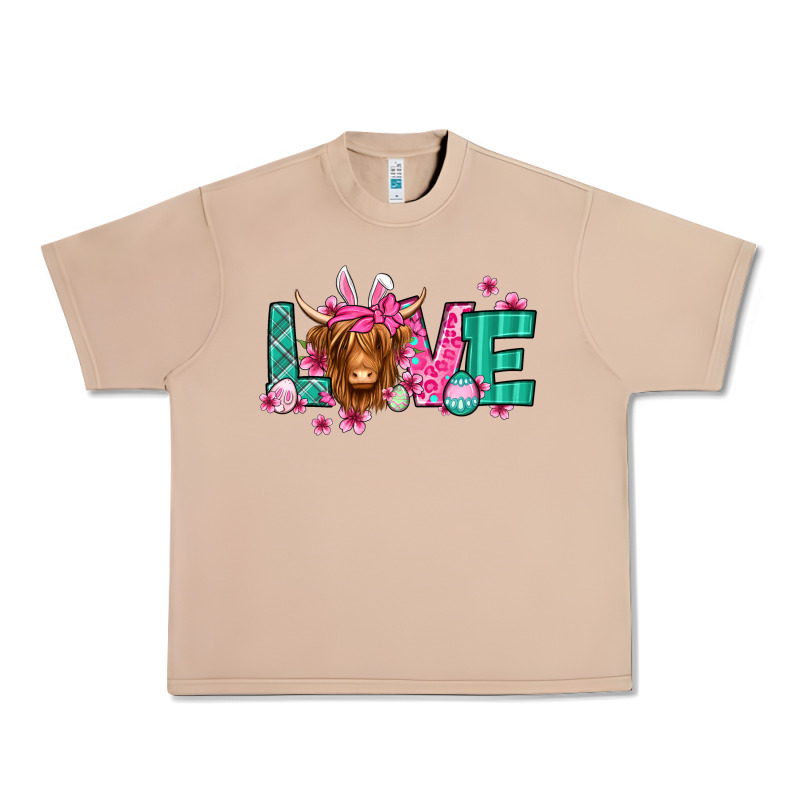 Love Easter Floral Longhaired Cow Urban Heavy Tee by Jasminsmagicworld | Teevron