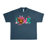 Midnight Navy love easter floral longhaired cow Urban Heavy Tee - Jasminsmagicworld