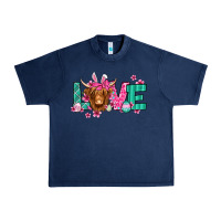 Navy love easter floral longhaired cow Urban Heavy Tee - Jasminsmagicworld
