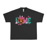 Pigment Black love easter floral longhaired cow Urban Heavy Tee - Jasminsmagicworld