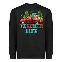 Black teacher life western truck and books Heavyweight Sweatshirt - AdoDesignShop