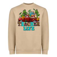 Mushroom teacher life western truck and books Heavyweight Sweatshirt - AdoDesignShop