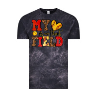 Cloud Black my heart is on that field softball Vintage Tee - AdoDesignShop