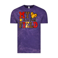 Cloud Purple my heart is on that field softball Vintage Tee - AdoDesignShop