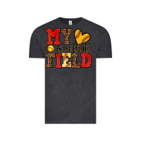 Vintage Black my heart is on that field softball Vintage Tee - AdoDesignShop