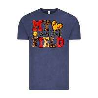 Vintage Denim my heart is on that field softball Vintage Tee - AdoDesignShop