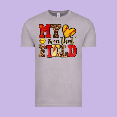My Heart Is On That Field Softball Vintage Tee Designed By Adodesignshop