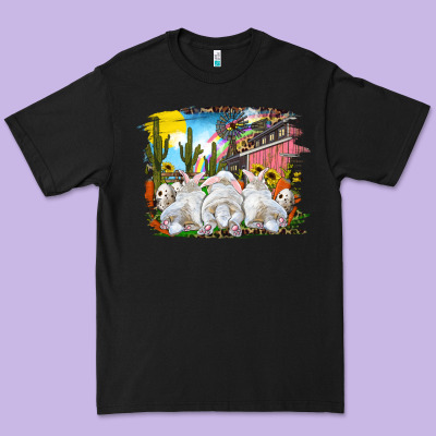 Premium Tee easter farm with bunnies