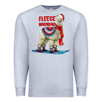 Heather Grey Fleece Navidad Alpaca Premium Sweatshirt - LillyAllenDesigns
