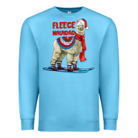 Ocean Blue Fleece Navidad Alpaca Premium Sweatshirt - LillyAllenDesigns
