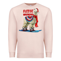 Pale Pink Fleece Navidad Alpaca Premium Sweatshirt - LillyAllenDesigns