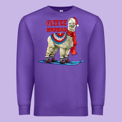 Fleece Navidad Alpaca Premium Sweatshirt Designed By Lillyallendesigns