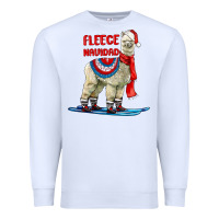 White Fleece Navidad Alpaca Premium Sweatshirt - LillyAllenDesigns