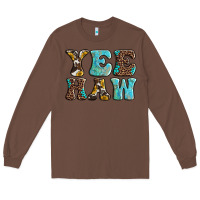 Chestnut western sunflowers turquoise leopard yee haw Long Sleeve Tee - BarkalooDesign